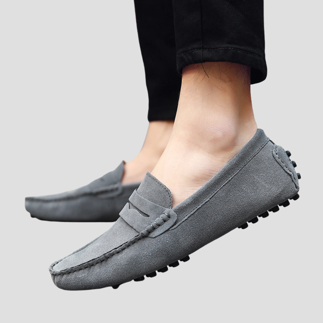 Driving Loafers Mens Slip On Suede Casual by Laurevain