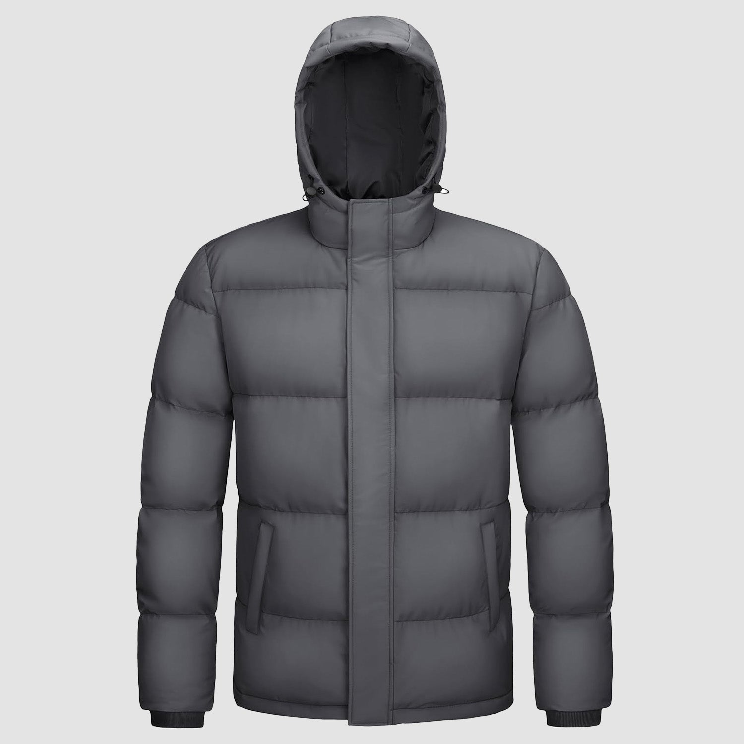 Hooded Puffer Jacket Mens Down Insulated Polyester Shell