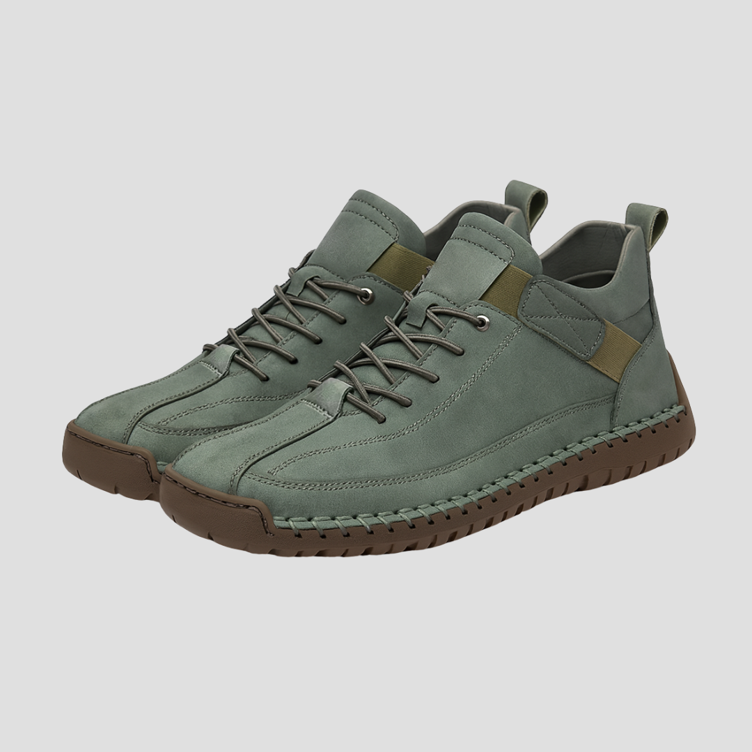 Mens High Top Loafers Olive Comfort Faux Leather