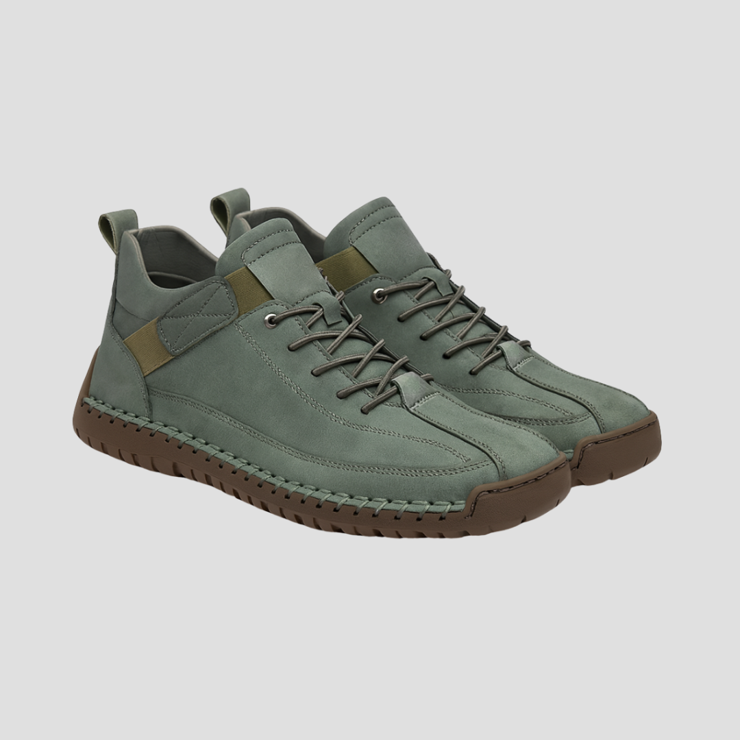 Mens High Top Loafers Olive Comfort Faux Leather