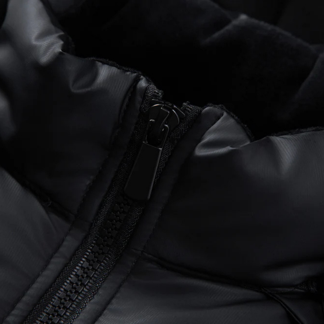 Hooded Puffer Jacket Mens Down Insulated Zip Cotton