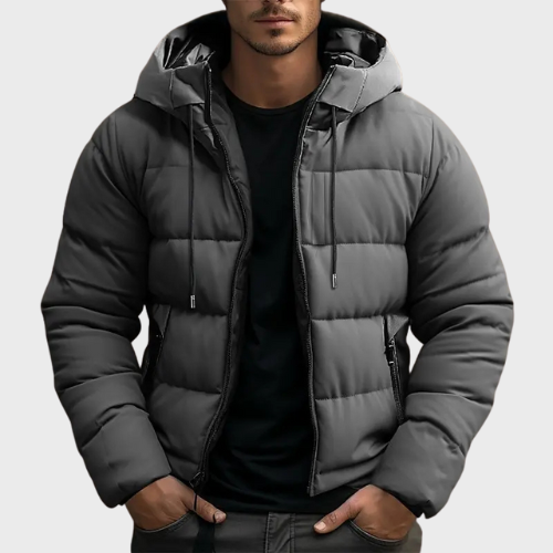 Hooded Puffer Jacket Mens Quilted Insulated Everyday