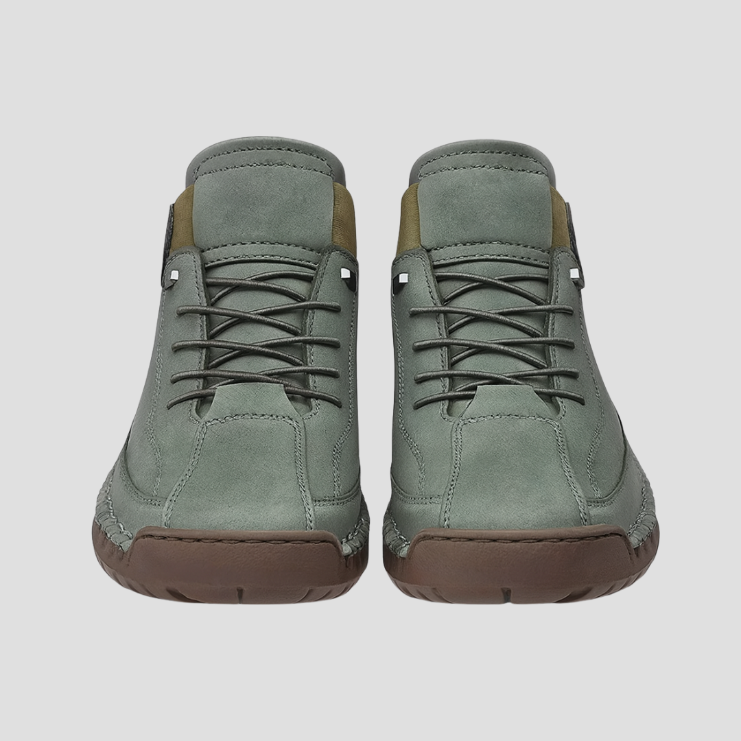 Mens High Top Loafers Olive Comfort Faux Leather