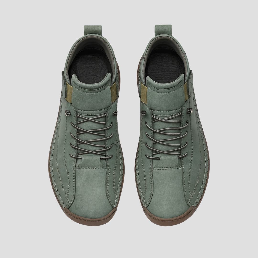 Mens High Top Loafers Olive Comfort Faux Leather