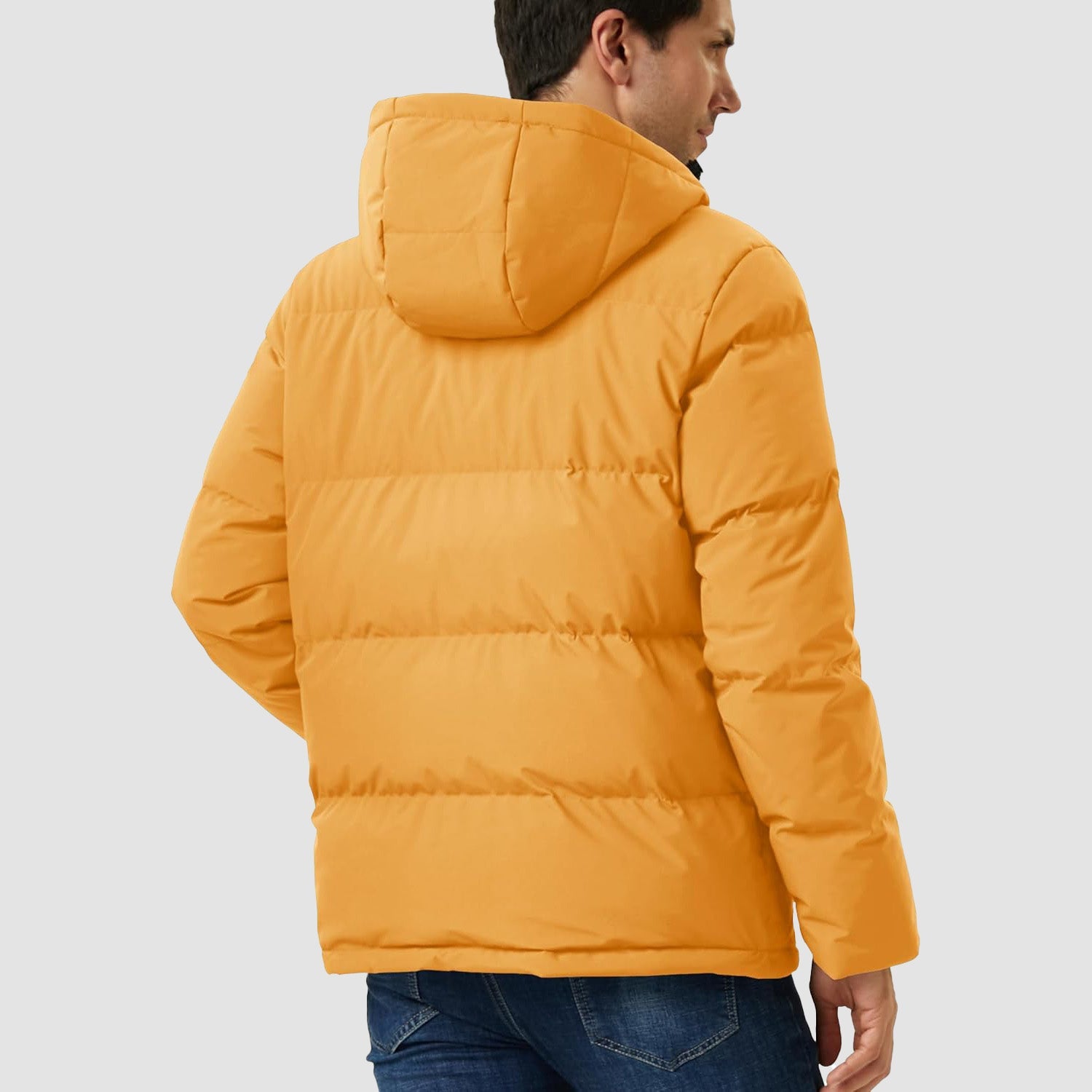 Hooded Puffer Jacket Mens Down Insulated Polyester Shell