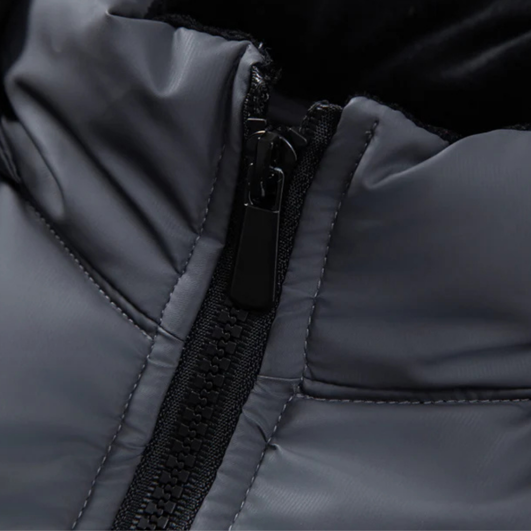 Hooded Puffer Jacket Mens Down Insulated Zip Cotton