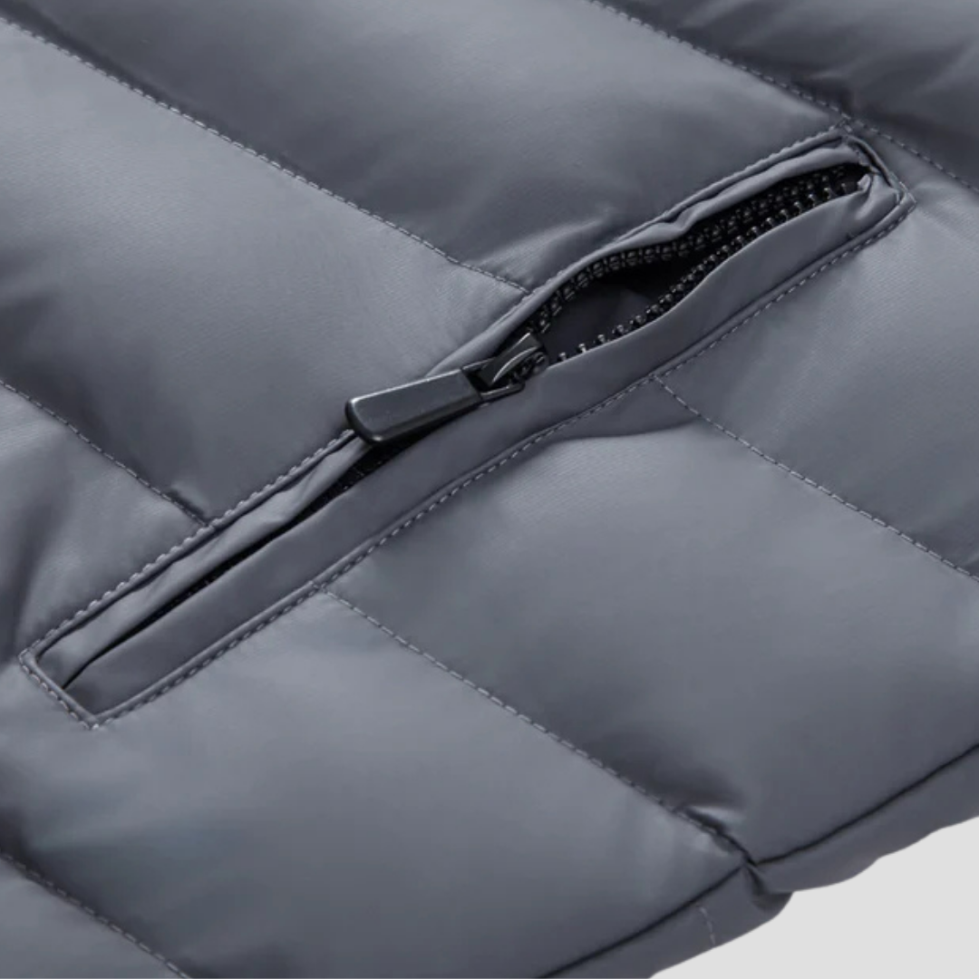 Hooded Puffer Jacket Mens Down Insulated Zip Cotton