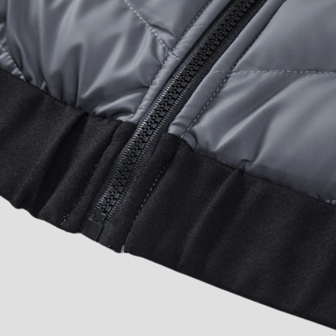 Hooded Puffer Jacket Mens Down Insulated Zip Cotton