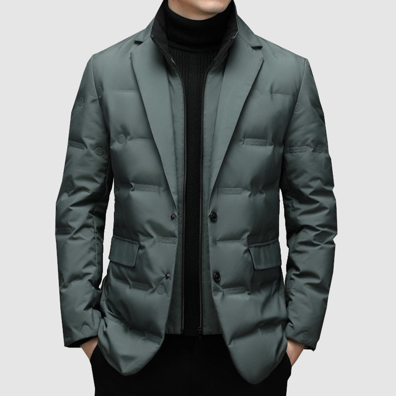 Puffer Jacket Tailored Single Breasted Lapel Collar Quilted