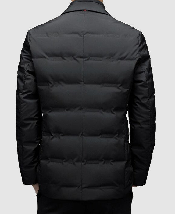 Puffer Jacket Tailored Single Breasted Lapel Collar Quilted