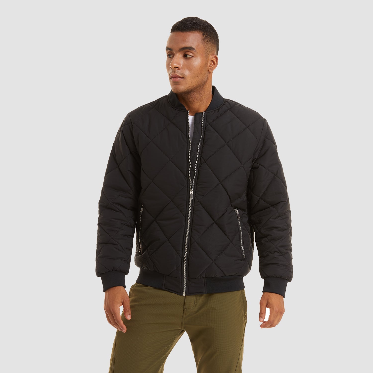 Bomber Jacket Men Thickened Windproof Fleece Casual