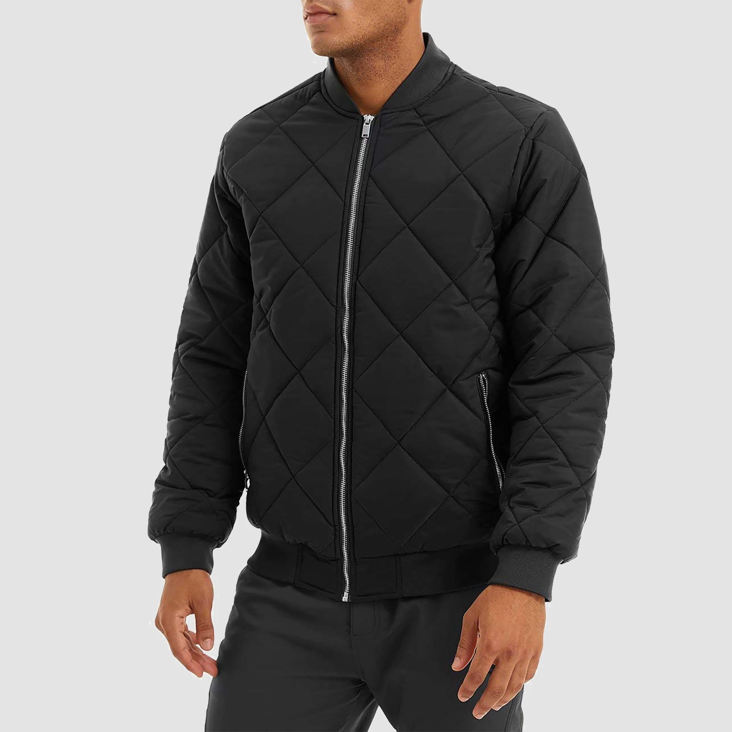 Bomber Jacket Men Thickened Windproof Fleece Casual