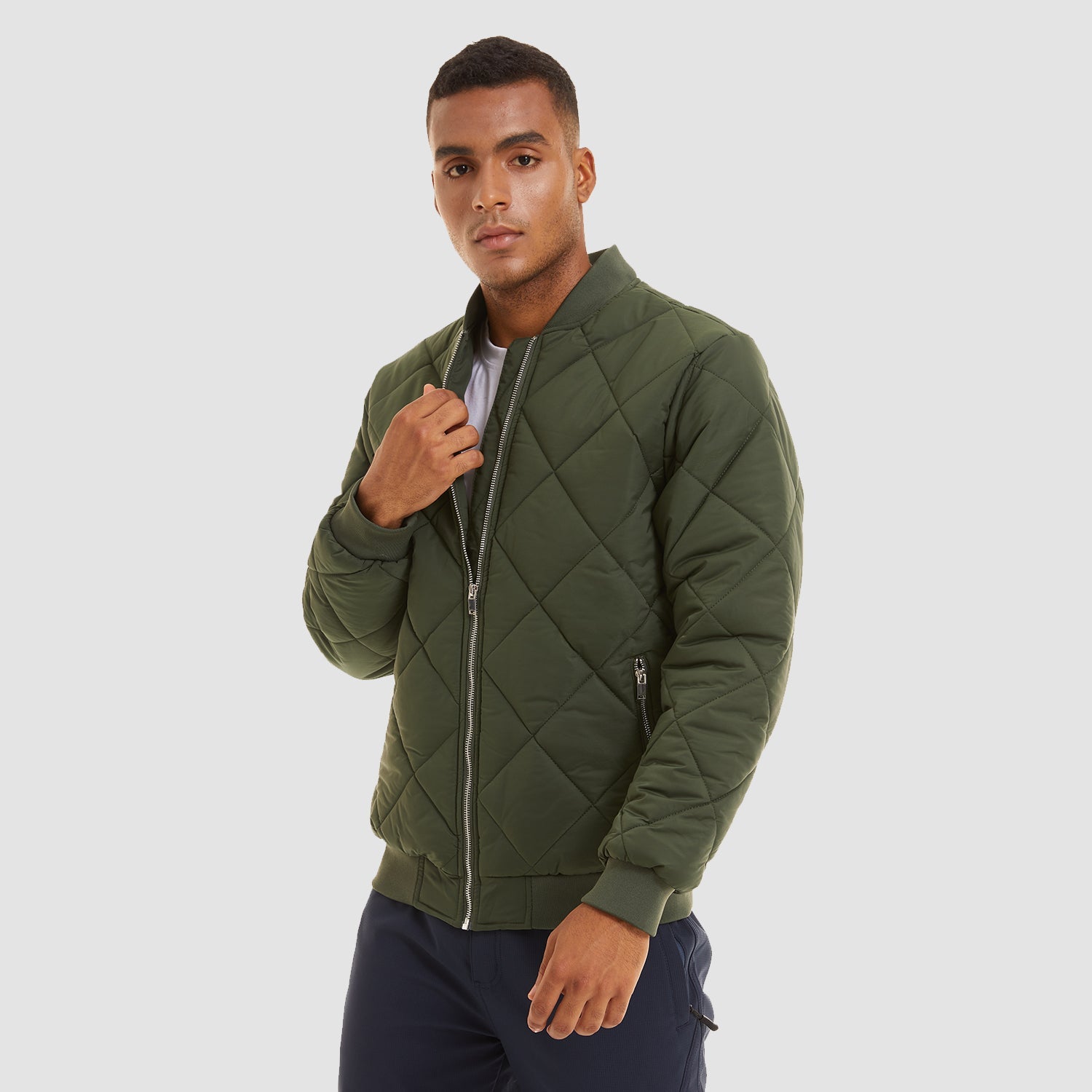 Bomber Jacket Men Thickened Windproof Fleece Casual