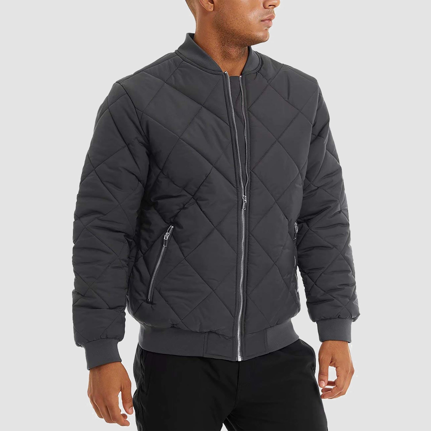 Bomber Jacket Men Thickened Windproof Fleece Casual