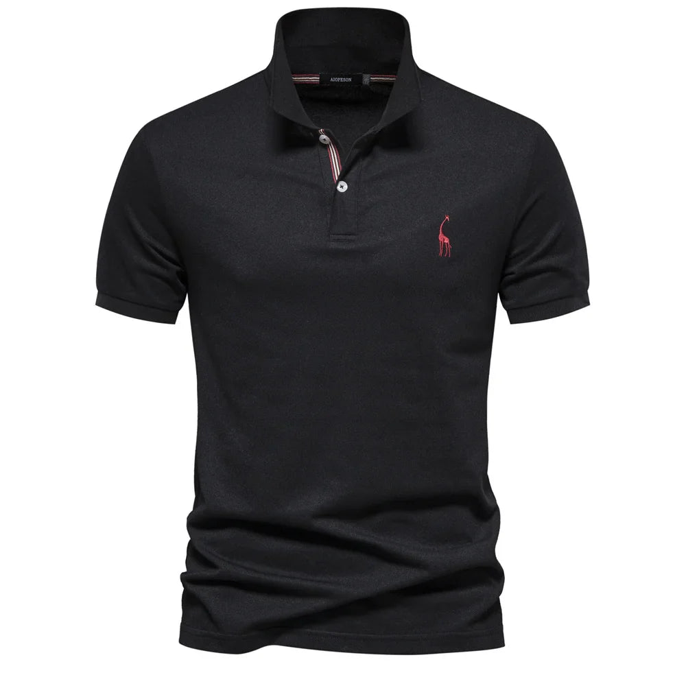 Polo Shirt Mens Short Sleeve Smart Casual Button Placket