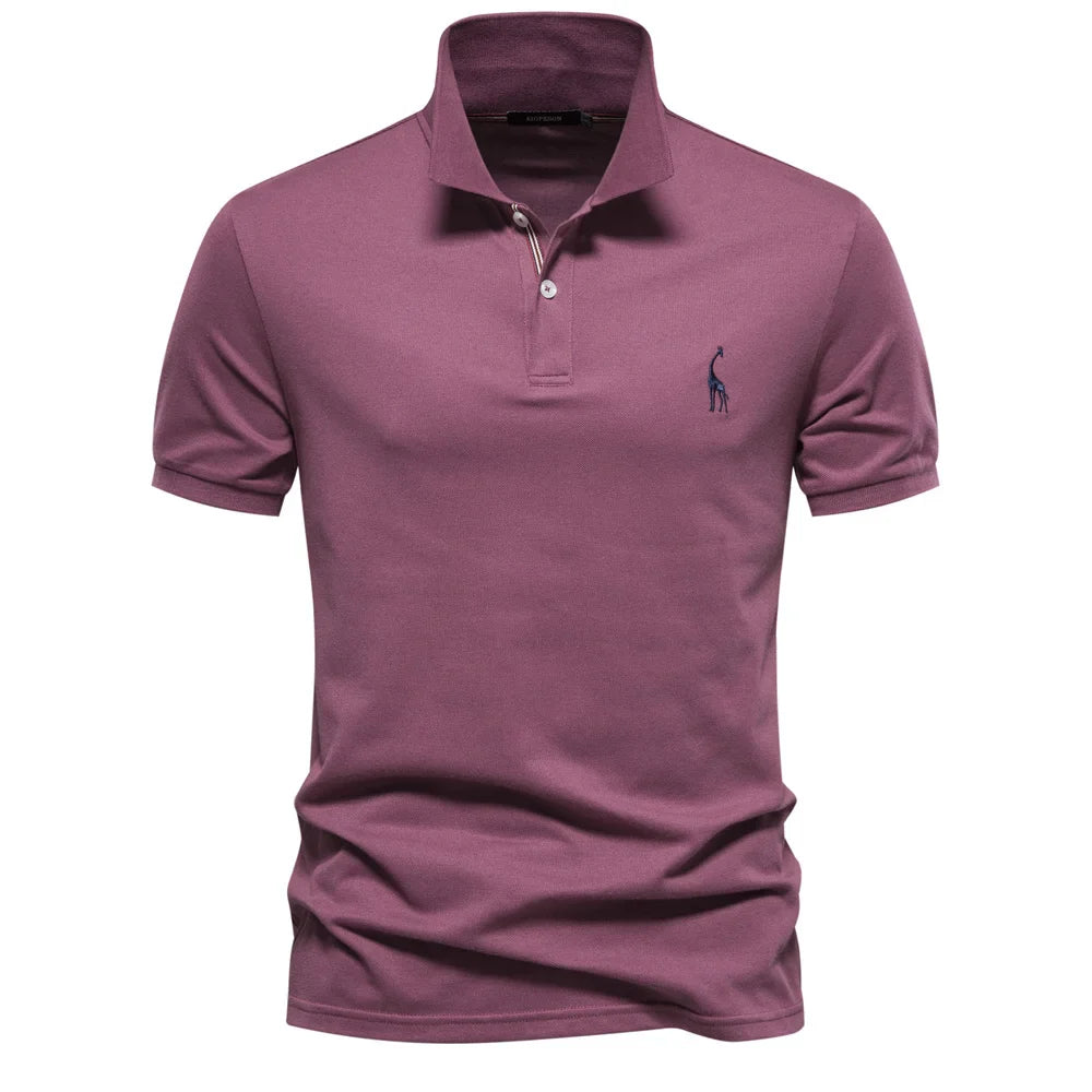Polo Shirt Mens Short Sleeve Smart Casual Button Placket