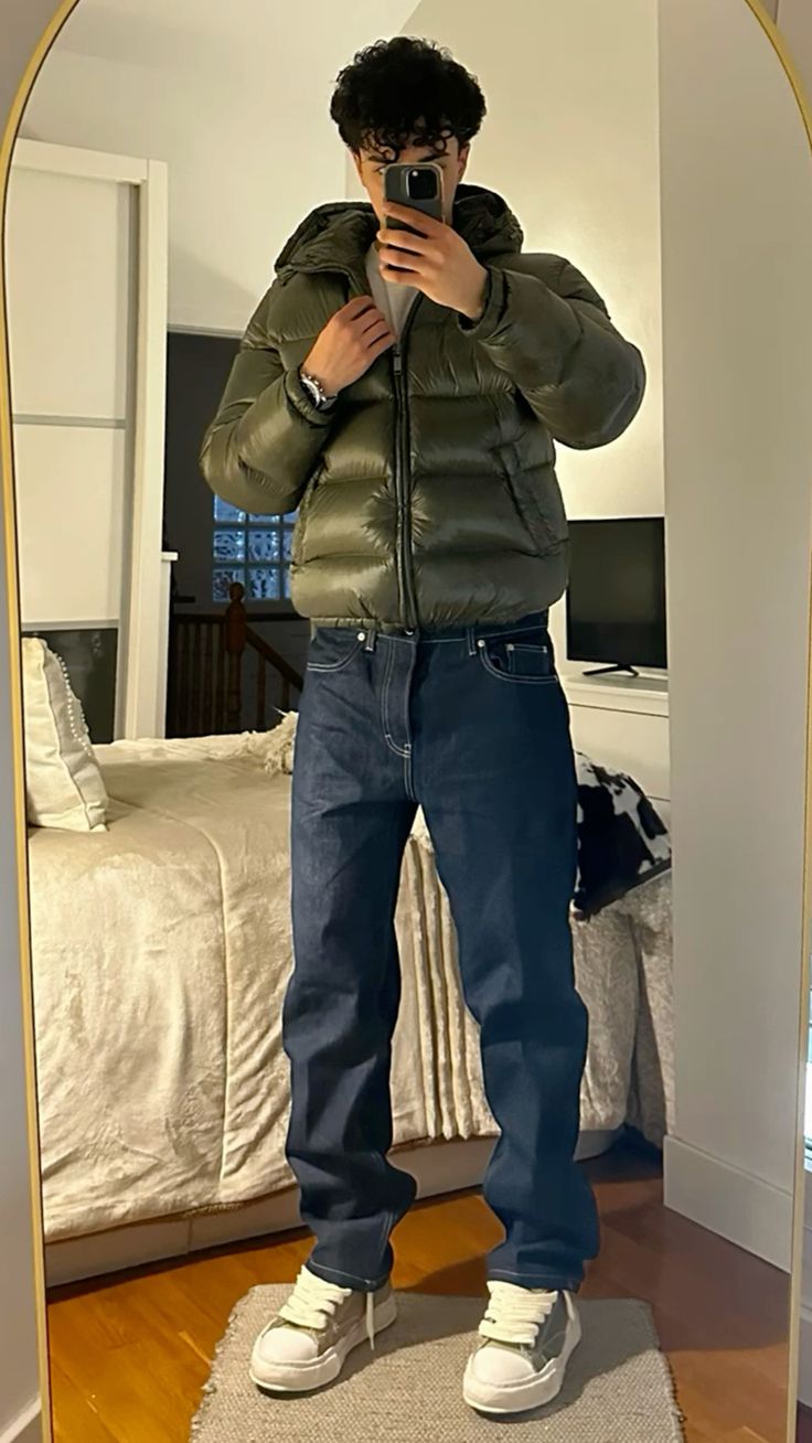 Puffer Jacket Men Short Quilted Hooded Lightweight Warm