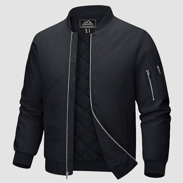 Bomber Jacket Urban Regular Fit Quilted Windproof Polyester