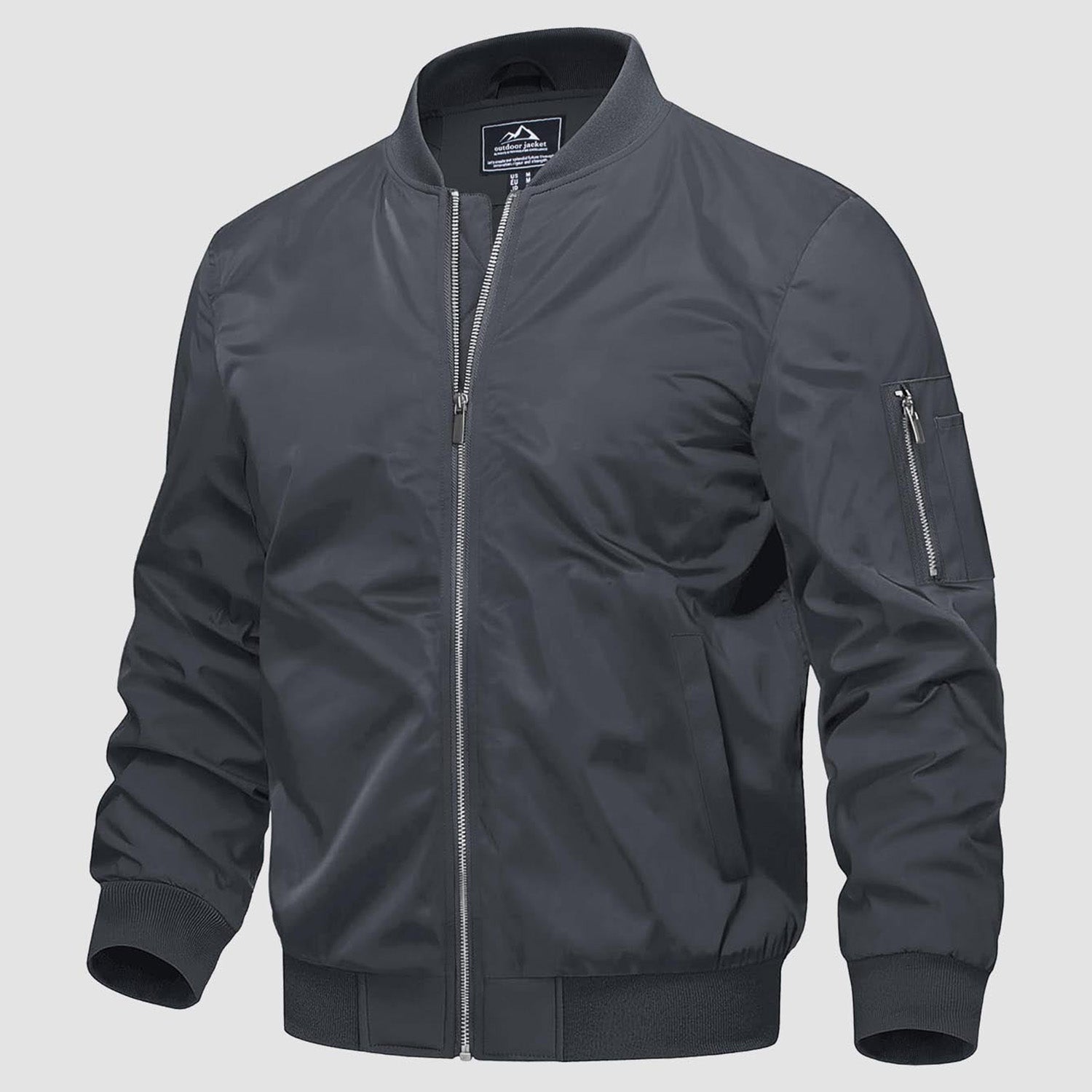 Bomber Jacket Urban Regular Fit Quilted Windproof Polyester