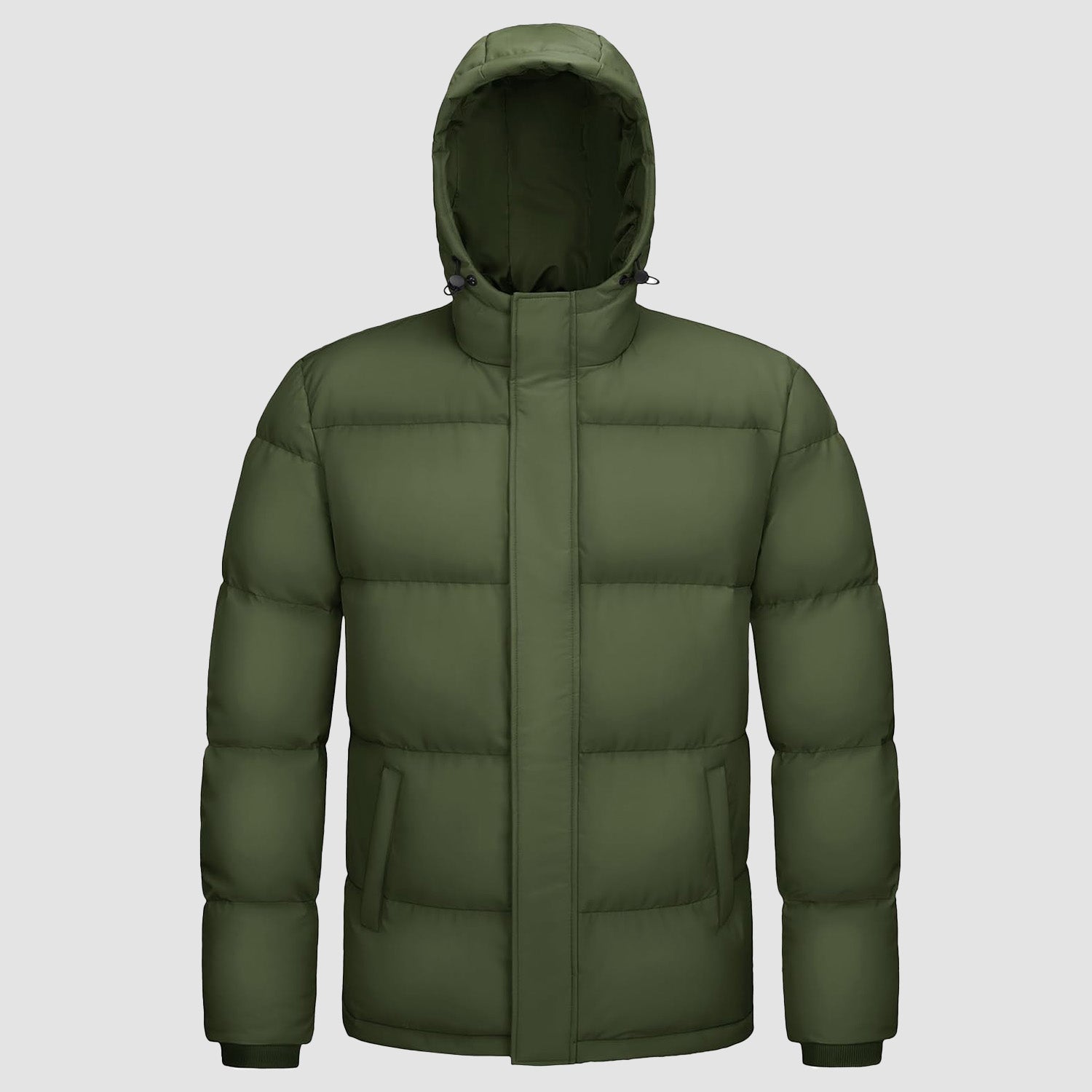 Hooded Puffer Jacket Mens Down Insulated Polyester Shell