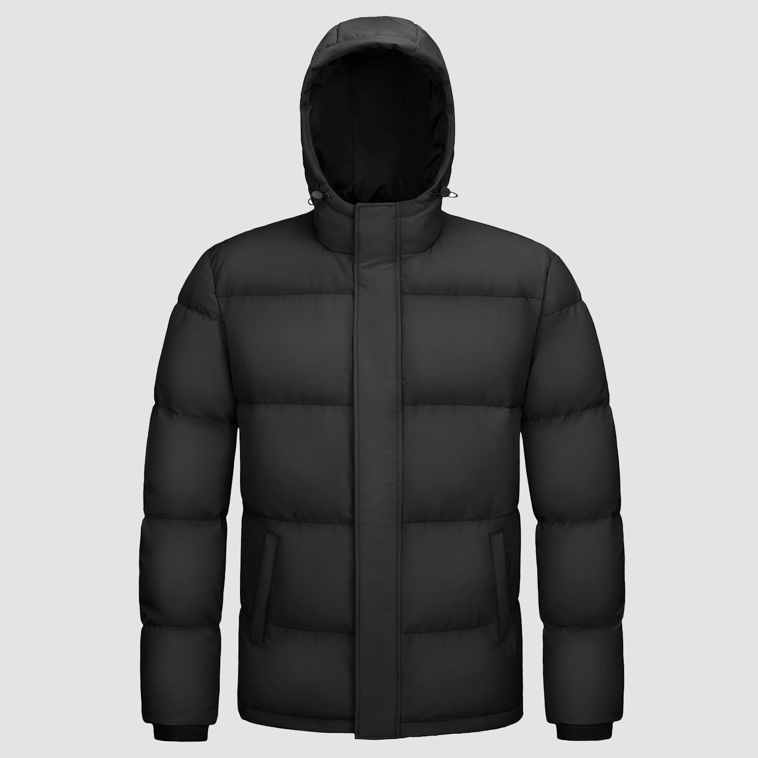 Hooded Puffer Jacket Mens Down Insulated Polyester Shell