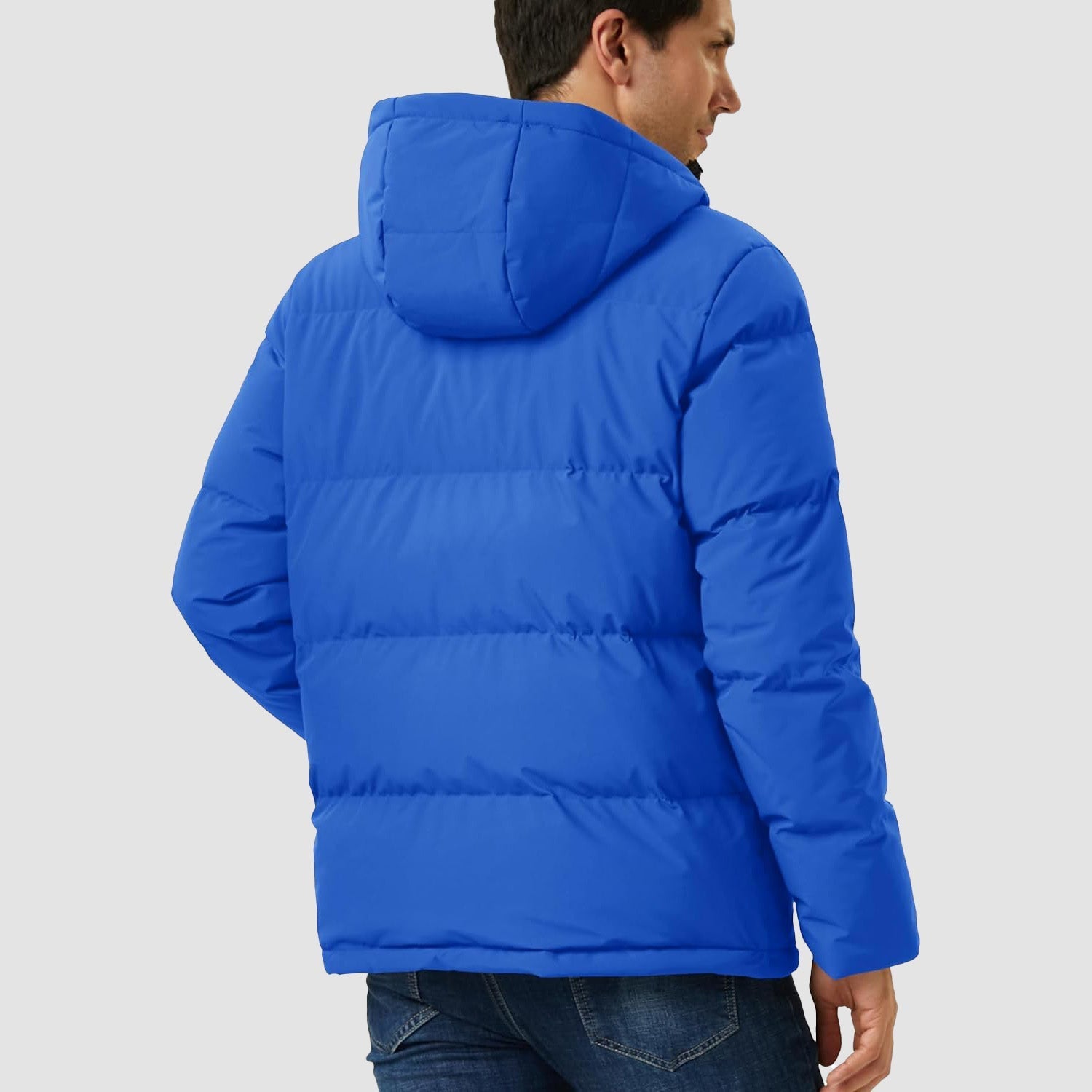Hooded Puffer Jacket Mens Down Insulated Polyester Shell