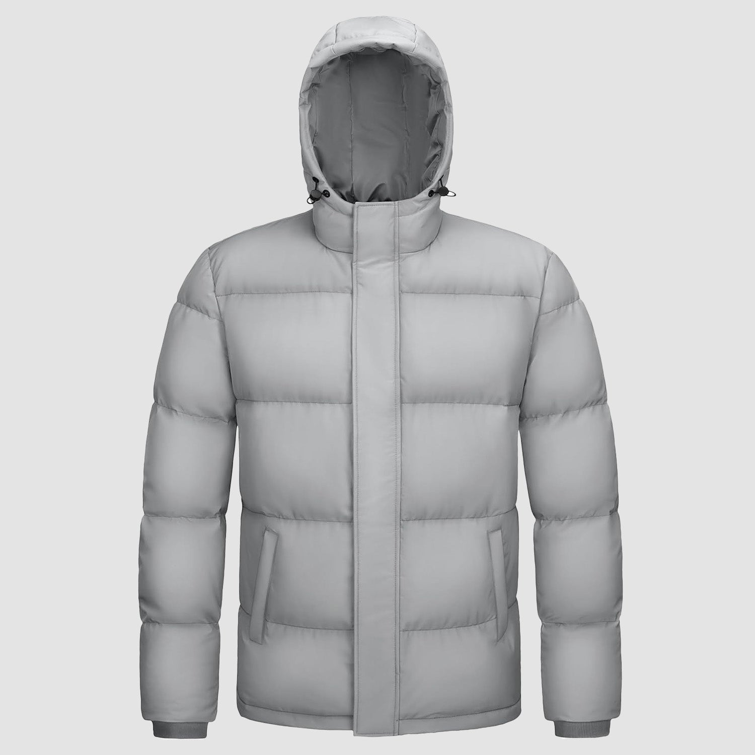 Hooded Puffer Jacket Mens Down Insulated Polyester Shell